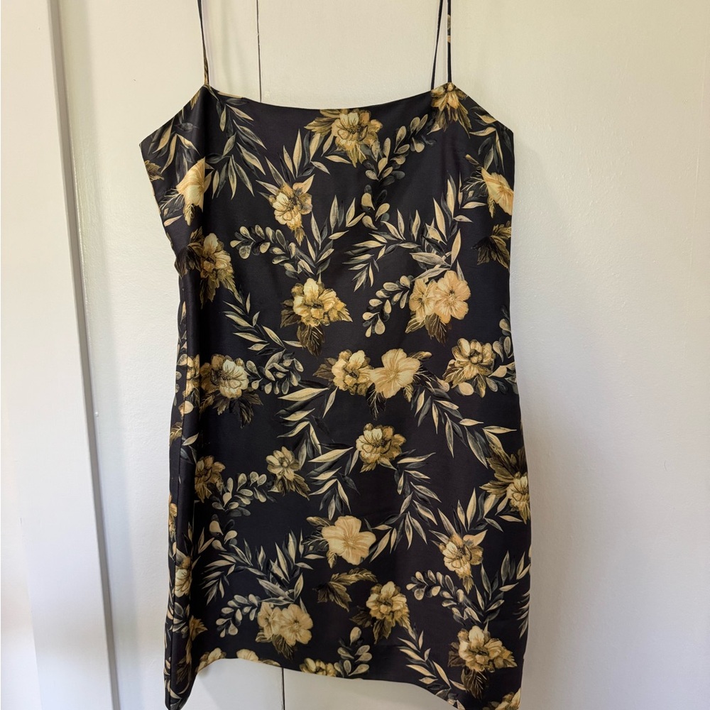 SIR the Label Floral Mini Dress - Black and Gold - Picture 5 of 7